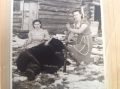 ARBOUR VIVIANNE(RIGHT) WIFE OF ALCIDE ARBOUR(SON OF THOMAS),2 WOMEN(COOKS)AT A LUMBAR CAMP KILL BEAR WHILE MEN ARE AWAY WORKING..JPG